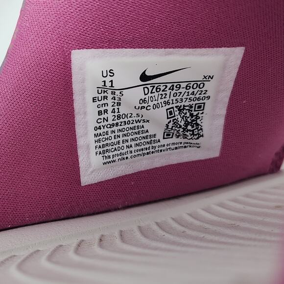 Nike Victori One Slide Sandal Women 11 Pink Cosmic Fuchsia/Light Bone DZ6249-600 - Picture 10 of 13